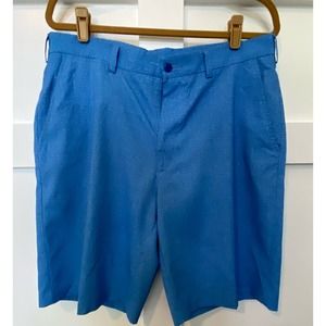 PGA Tour Men's Blue Golf Shorts - Size 34, Flat Front Chino Style MS15